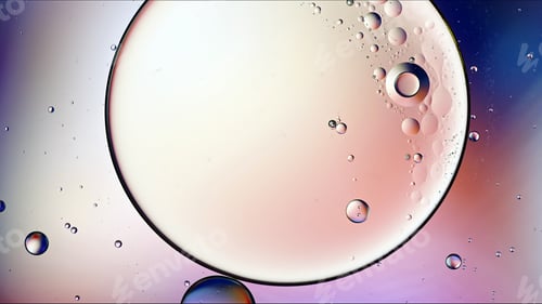Preview: Abstract Colorful Food Oil Drops Bubbles and spheres Flowing on Water Surface