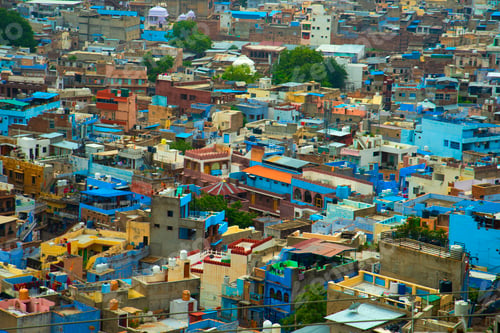 Preview: Aerial view of Jodhpur Blue City. Jodphur, Rajasthan, India