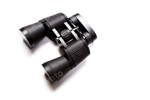 Preview: Black binoculars isolated over white background