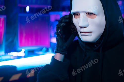 Preview: A Hacker is using laptop computer to steal data