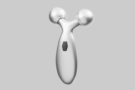 Preview: Silver facial massage roller beauty tool