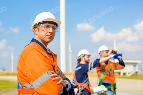 Preview: Renewable energy engineer working on wind turbine