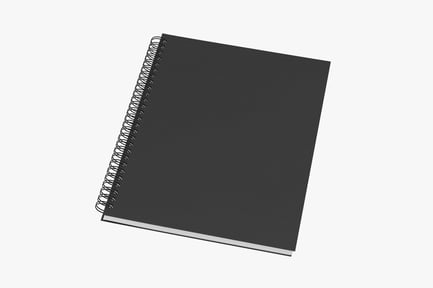 Preview: Closed Spiral Sketchbook with Black Cover