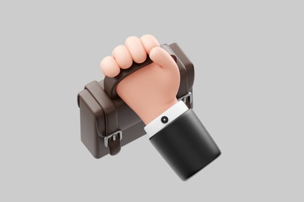 Preview: Hand holding cartoon briefcase prop
