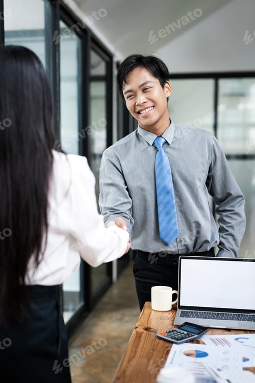 Preview: Businessman handshake and business people. Successful business concept.