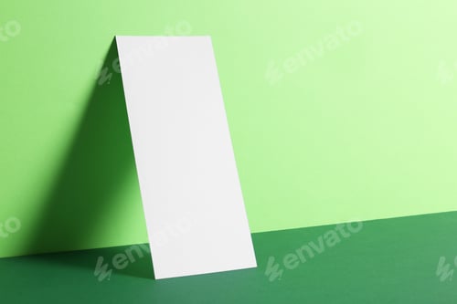 Preview: Empty sheet on color background. Mockup for design