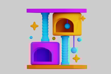 Preview: Modern colorful cat tower play