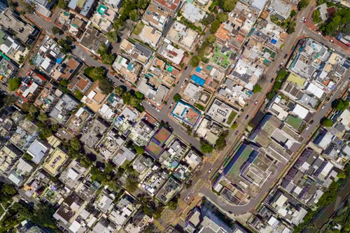 Preview: Kowloon Tong, Hong Kong 12 April 2020: Top view of Hong Kong city