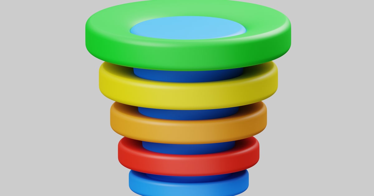 Stacked colorful data rings 3D, Incl. business & data - Envato