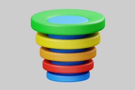 Preview: Stacked colorful data rings