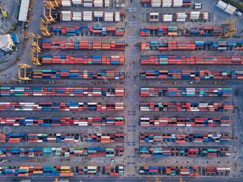 Preview: container cargo ship in the export and import business and logistics. Shipping to the harbor