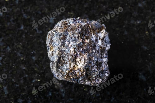 Preview: sample of raw native bismuth mineral on black