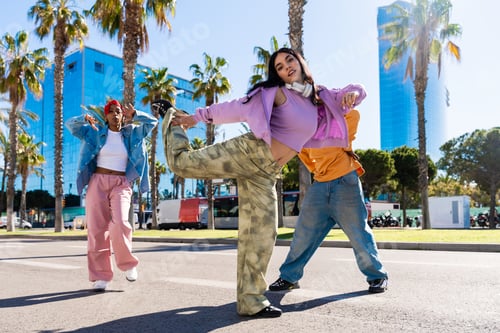 Preview: Young group of multiethnic hip-hop dancers dancing