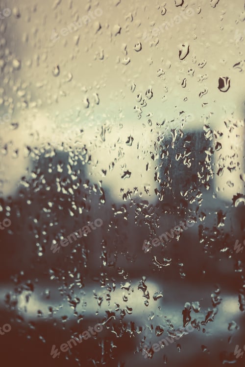 Preview: Raindrops on the glass window.vintage tone