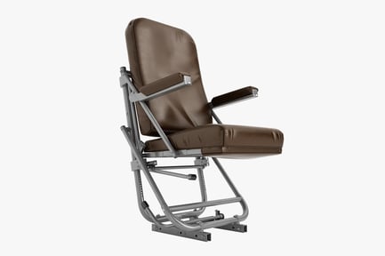 Preview: Vintage Airplane Pilot's Chair: Aged Leather & Metal Frame