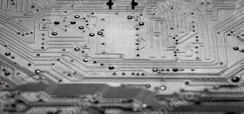 Preview: Macro Close up of printed wiring on PC circuit board.