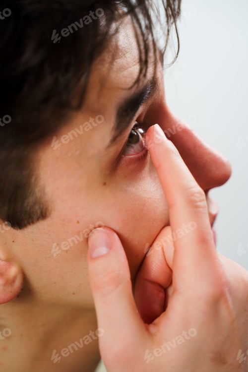 Preview: Contact lenses for vision wellness, man correcting myopia