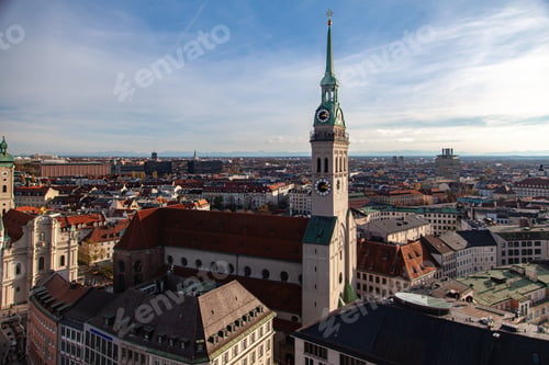 Preview: Sweeping Aerial Dynamics of Munich Marienplatz Gothic Tower
