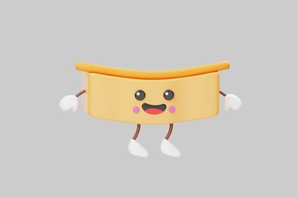 Preview: A cartoon-style pastry with arms and legs.