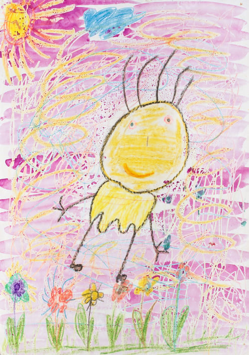Preview: Painting of easter bunny - children style