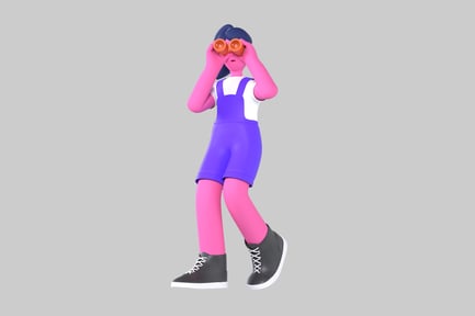 Preview: Businesswoman with binoculars