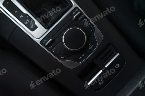 Preview: Istanbul, Turkiye - April 2021: Audi Car instrument panel. Dashboard
