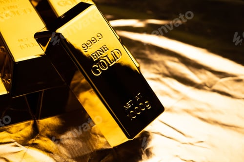 Preview: Close up of gold bars. financial concept