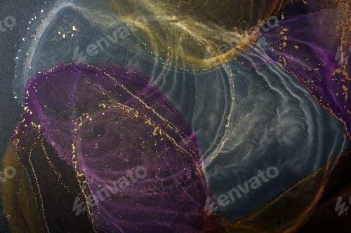 Preview: Abstract alcohol ink background on black