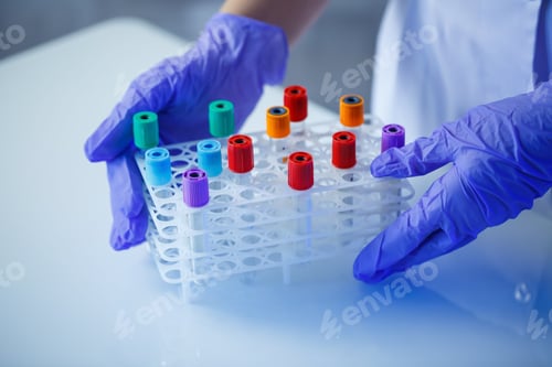 Preview: A medical professional, laboratory assistant, doctor performs an analysis in a laboratory, uses