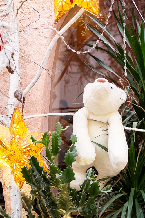 Preview: Christmas decorations with plush teddy bears.