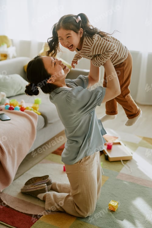 Preview: Asian Mom Playing with Her Daughter