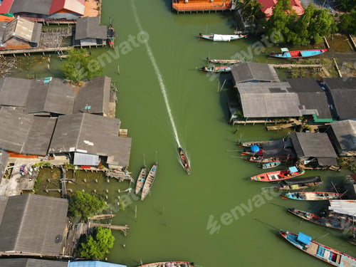 Preview: Aerial view of Ban Kradae, Kanchanadit District, Surat Thani Province, Thailand