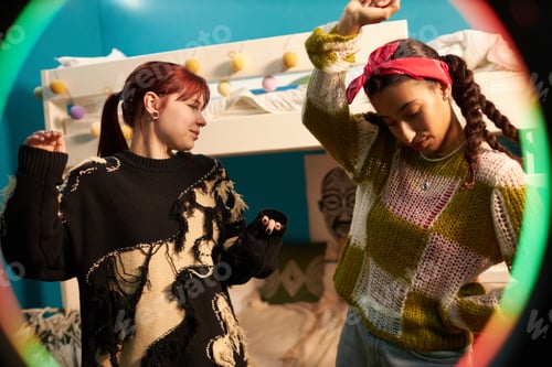 Preview: Two Girls Dancing While Livestreaming