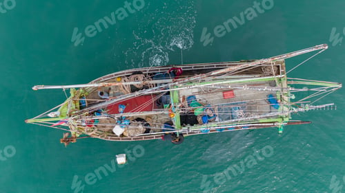 Preview: Fishing boat in the ocean for catching fish all a long night - at Thailand.