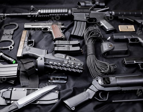 Preview: modern weapon, black background