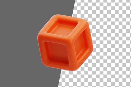 Preview: Plastic Resin Abstract Orange Cubic Grid 3D Icon