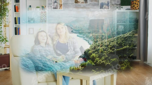 Preview: Family watching documentary on couch