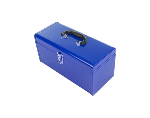 Preview: Blue metal tool box isolated on white background