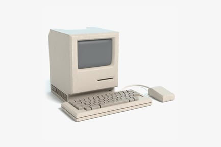 Preview: Vintage Desktop Computer with Mouse and Keyboard