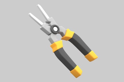 Aperçu: Pince à main jaune stylisée