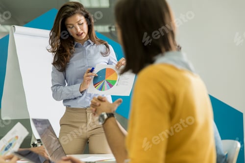 Preview: Conversation among young workers at small startup company with paper chart