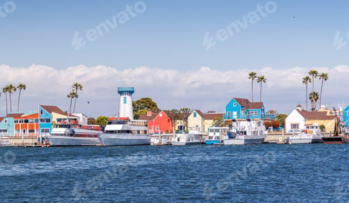 Preview: Colorful houses in Fishermans Village, Marina del Rey, Los Angeles
