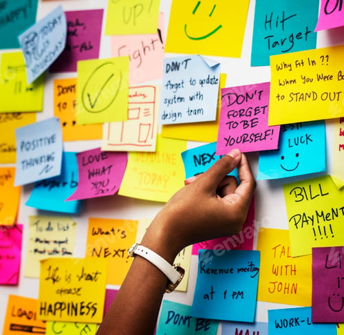 Preview: Sticky notes on an office wall