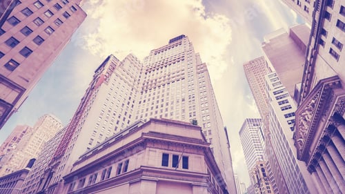 Preview: Vintage stylized Wall Street in New York City, USA
