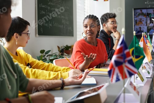 Preview: Multicultural Students Chatting in Class