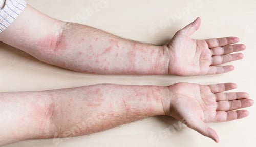 Preview: male arms infected by skin disease