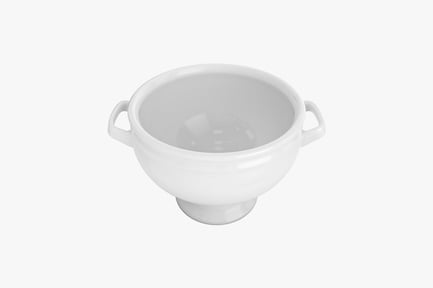 Preview: White ceramic bowl with handles