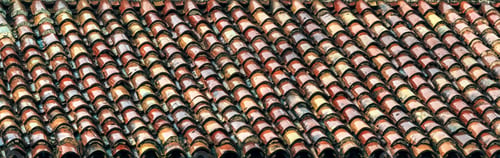 Preview: Old roof top wet after rain