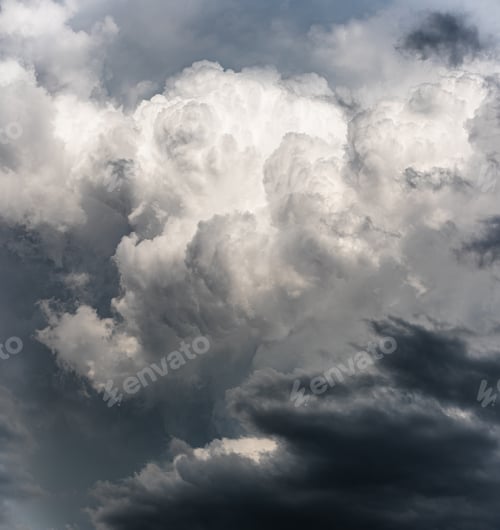 Preview: huge storm cloud, tower cumulus and cumulonimbus cloud