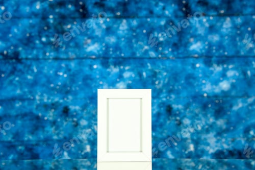 Preview: front view white picture frame on light blue background gift present portrait photo shoot picture